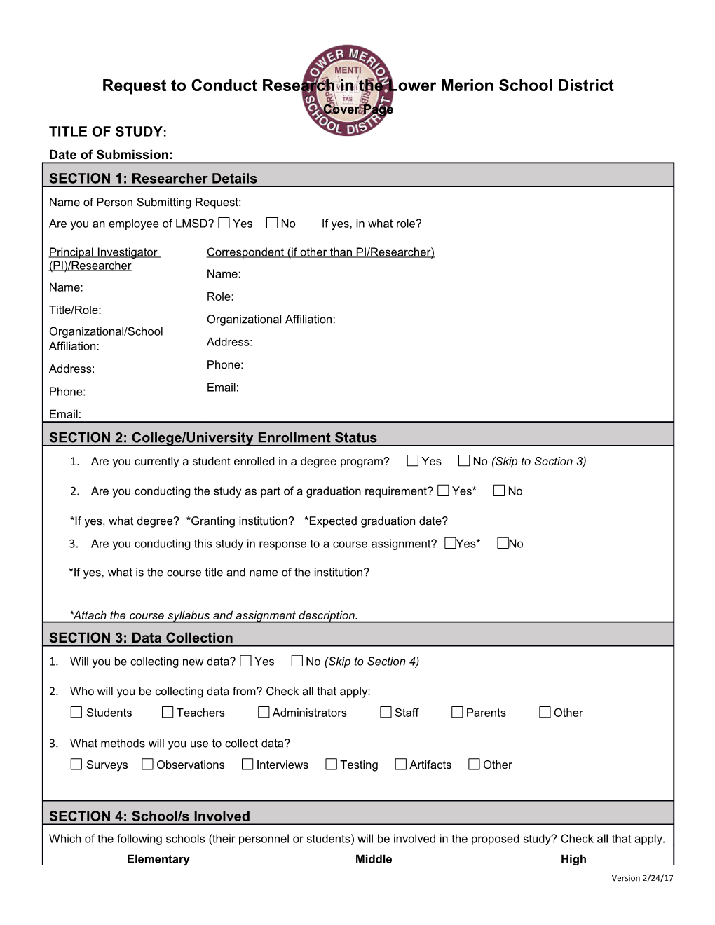 Are You Currently a Student Enrolled in a Degree Program? Yes No (Skip to Section 3)