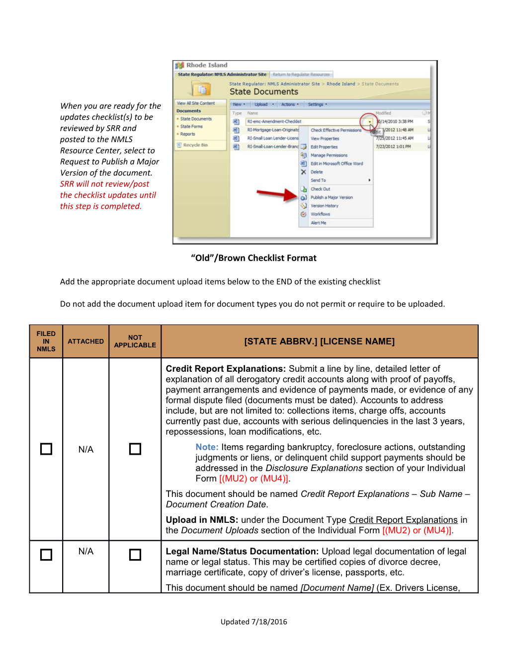 Individual Document Upload Standard