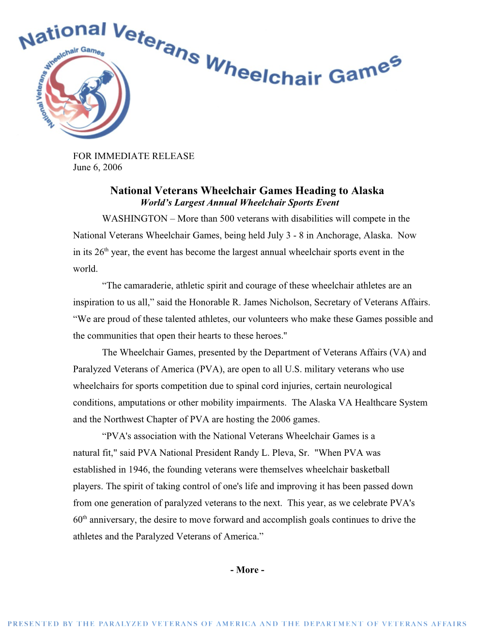 National Veterans Wheelchair Games Heading to Alaska