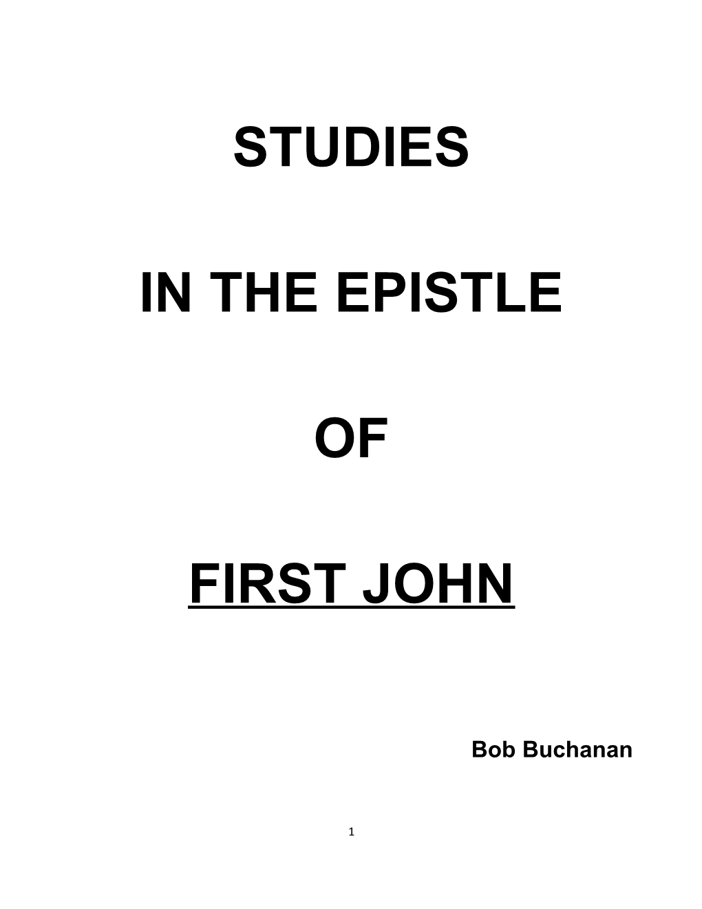 Introduction to the Epistle of First John