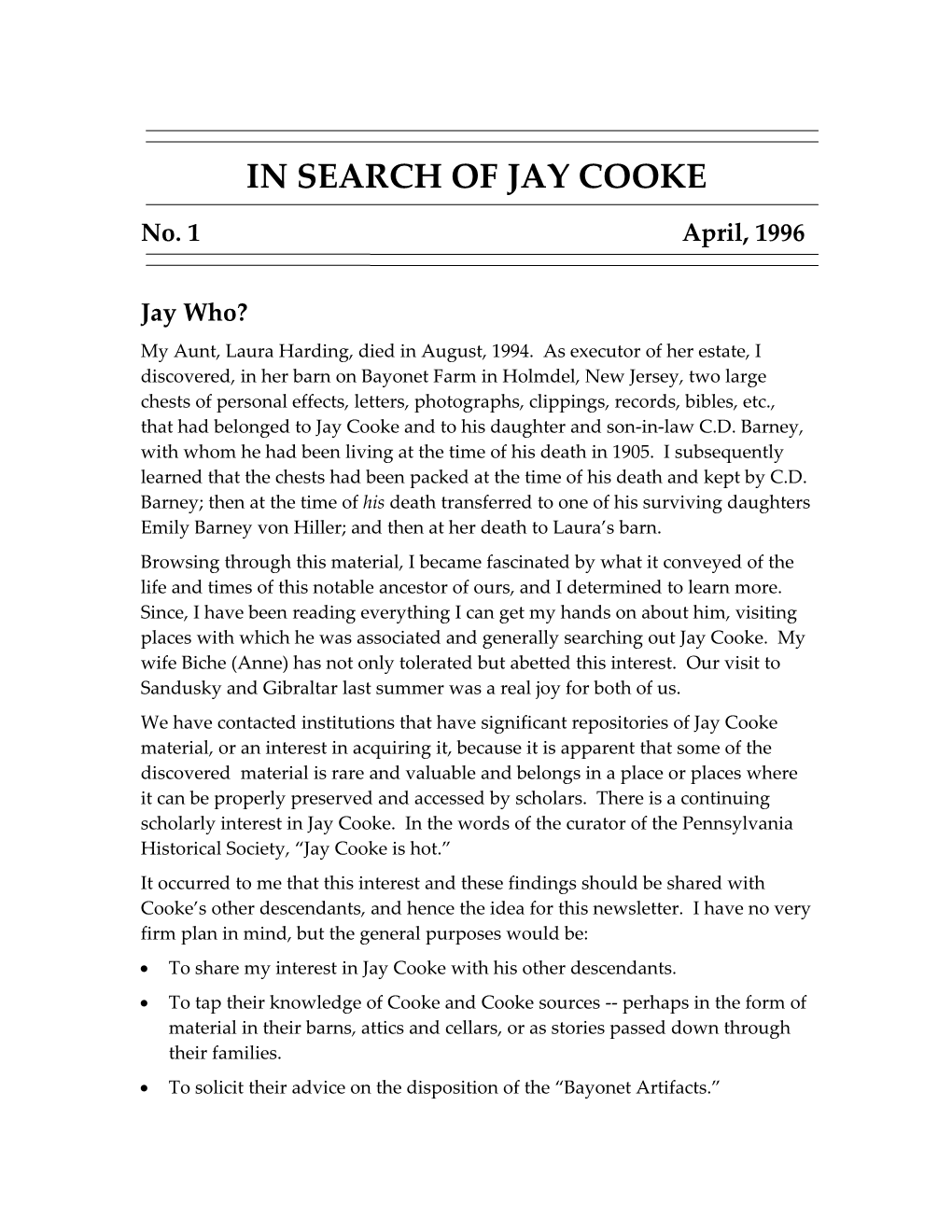 In Search of Jay Cooke