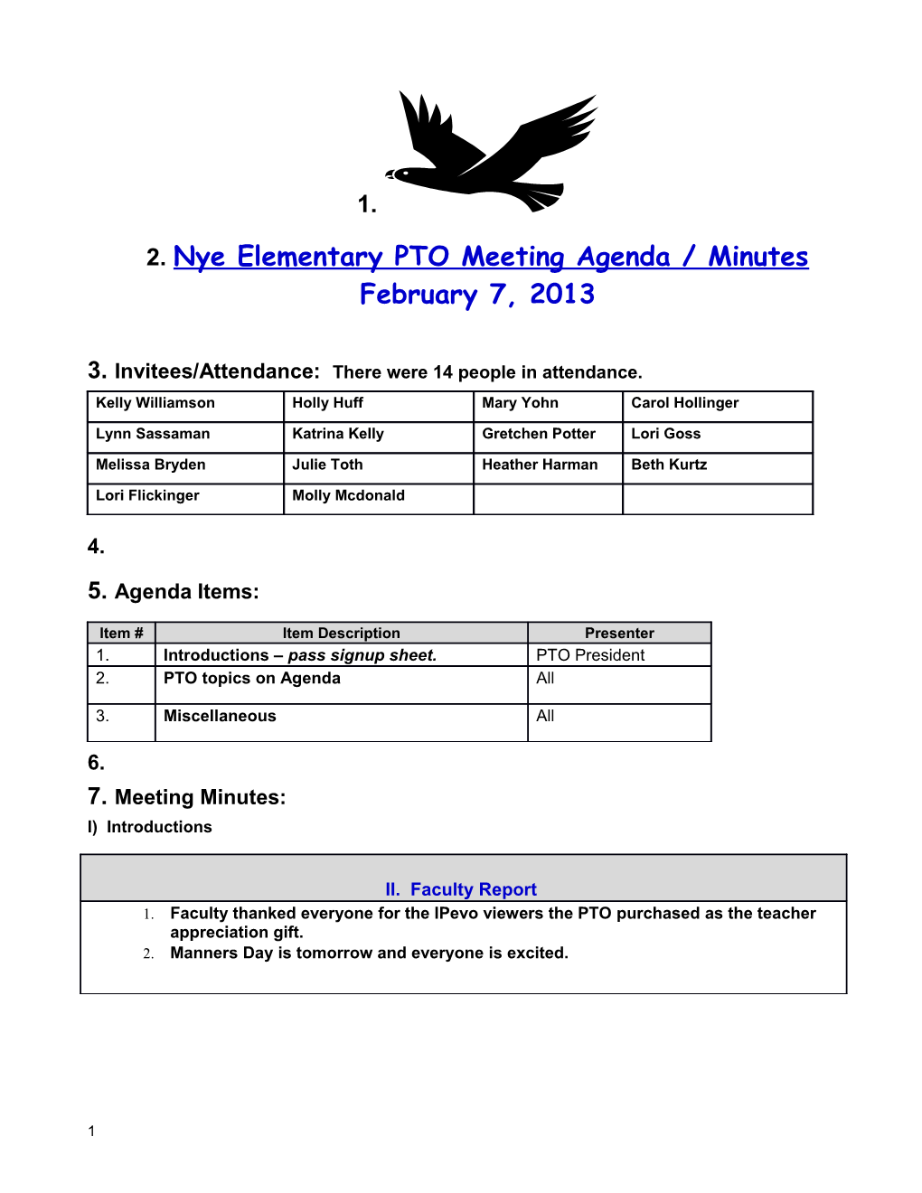 Agenda / Minutes Template