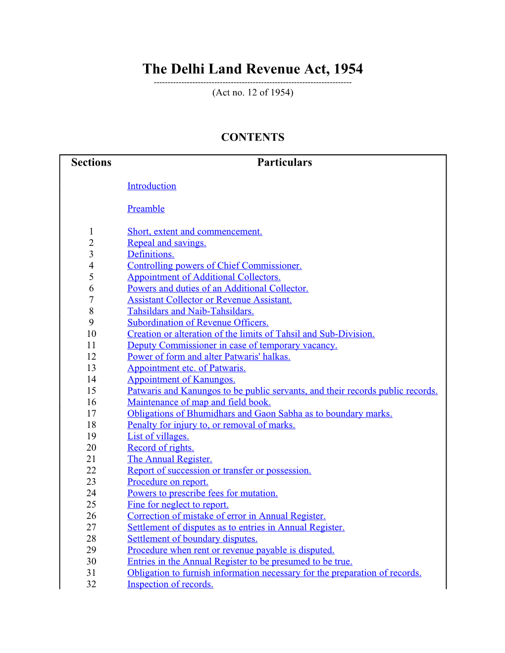 The Delhi Land Revenue Act, 1954