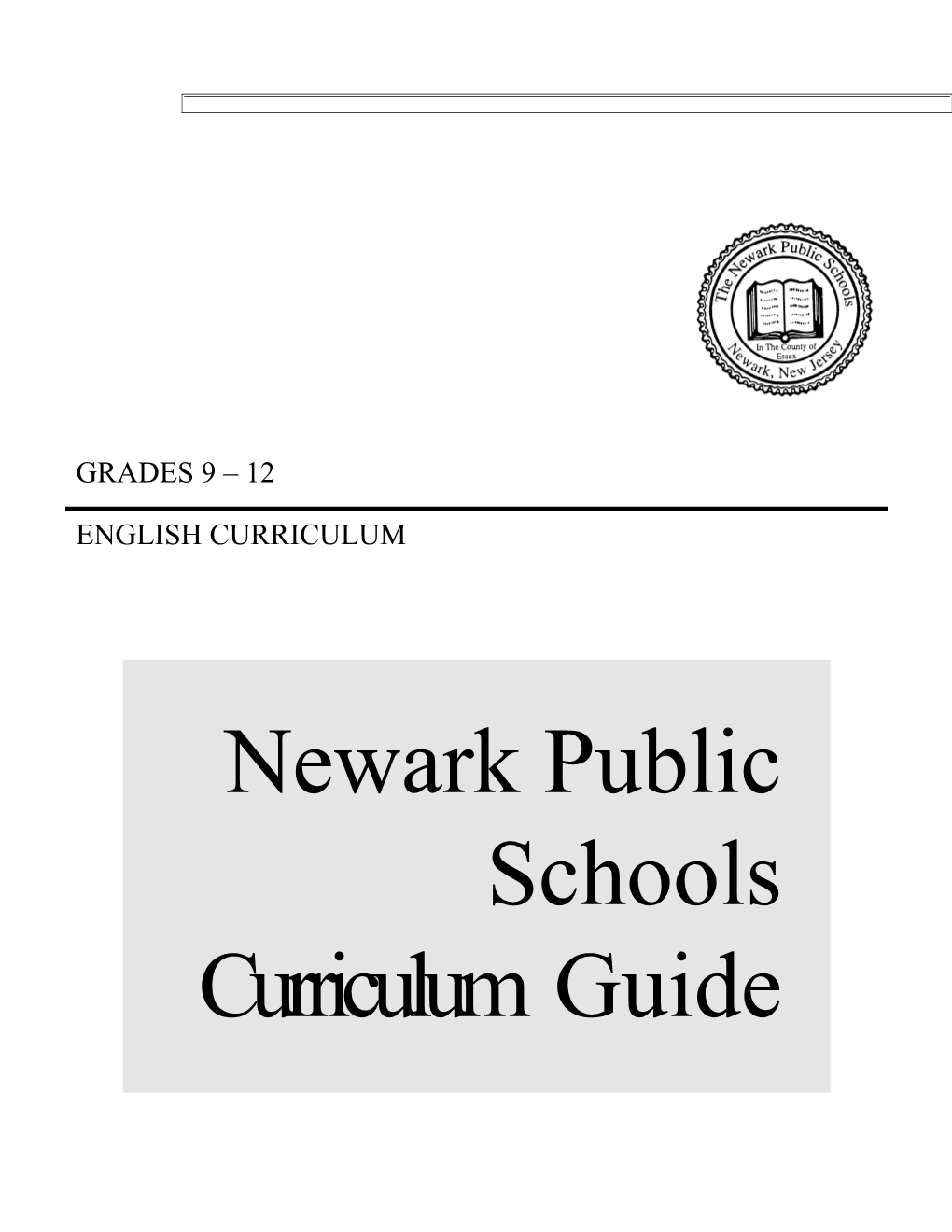 Newark Public Schools Curriculumguide