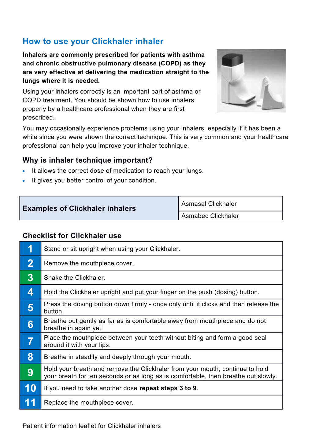 How to Use Your Clickhaler Inhaler