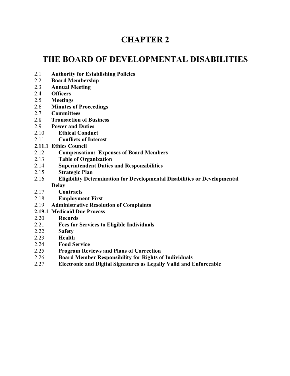 The Board of Developmental Disabilities