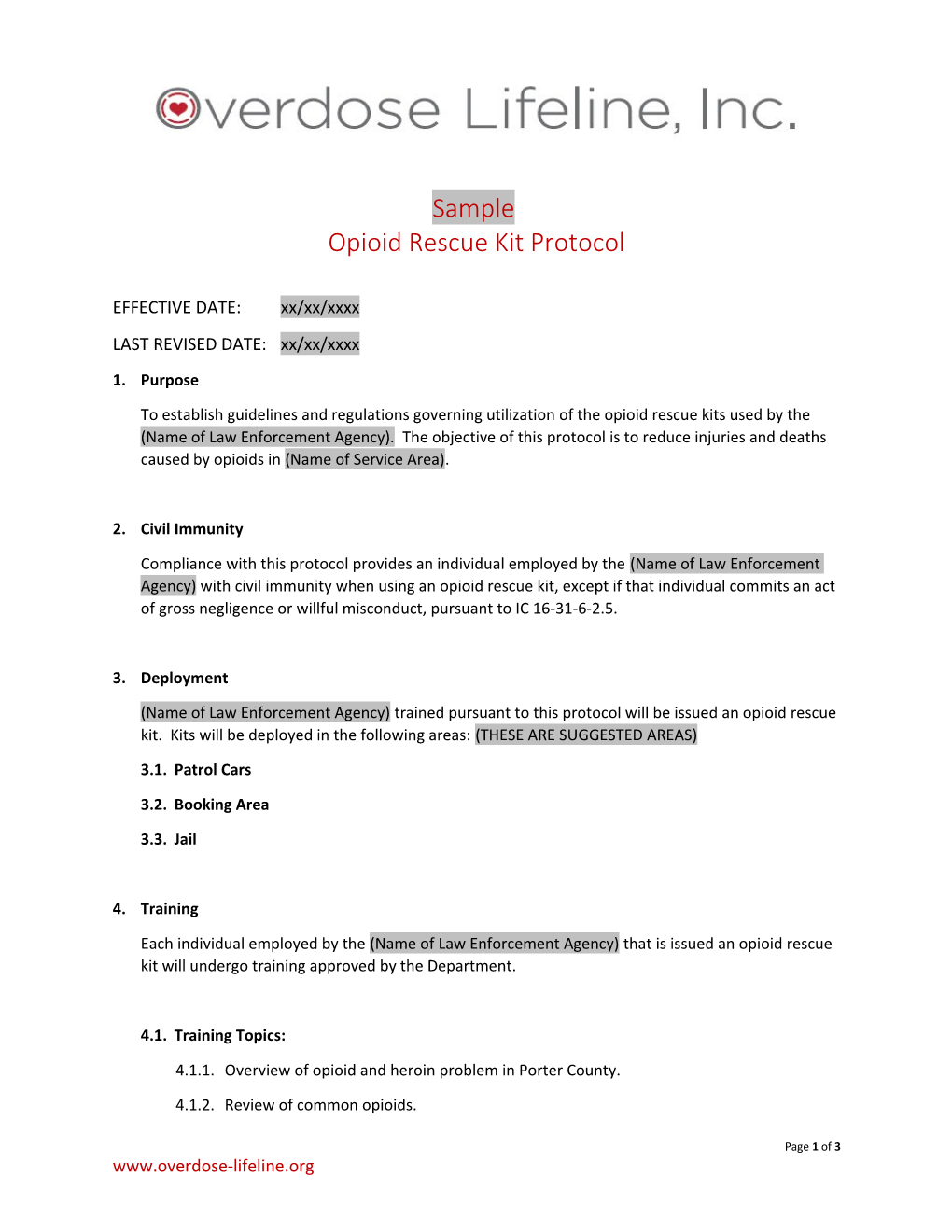 Opioid Rescue Kit Protocol