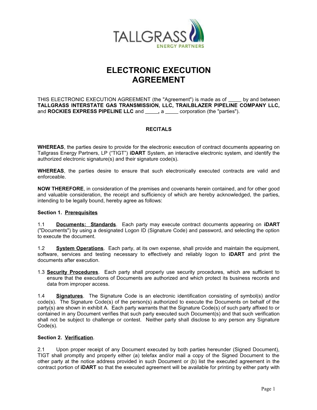 Electronic Execution