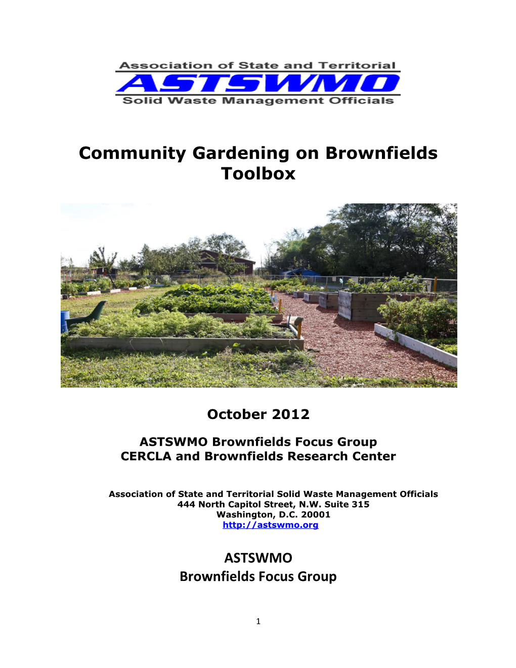 ASTSWMO Brownfields Focus Group