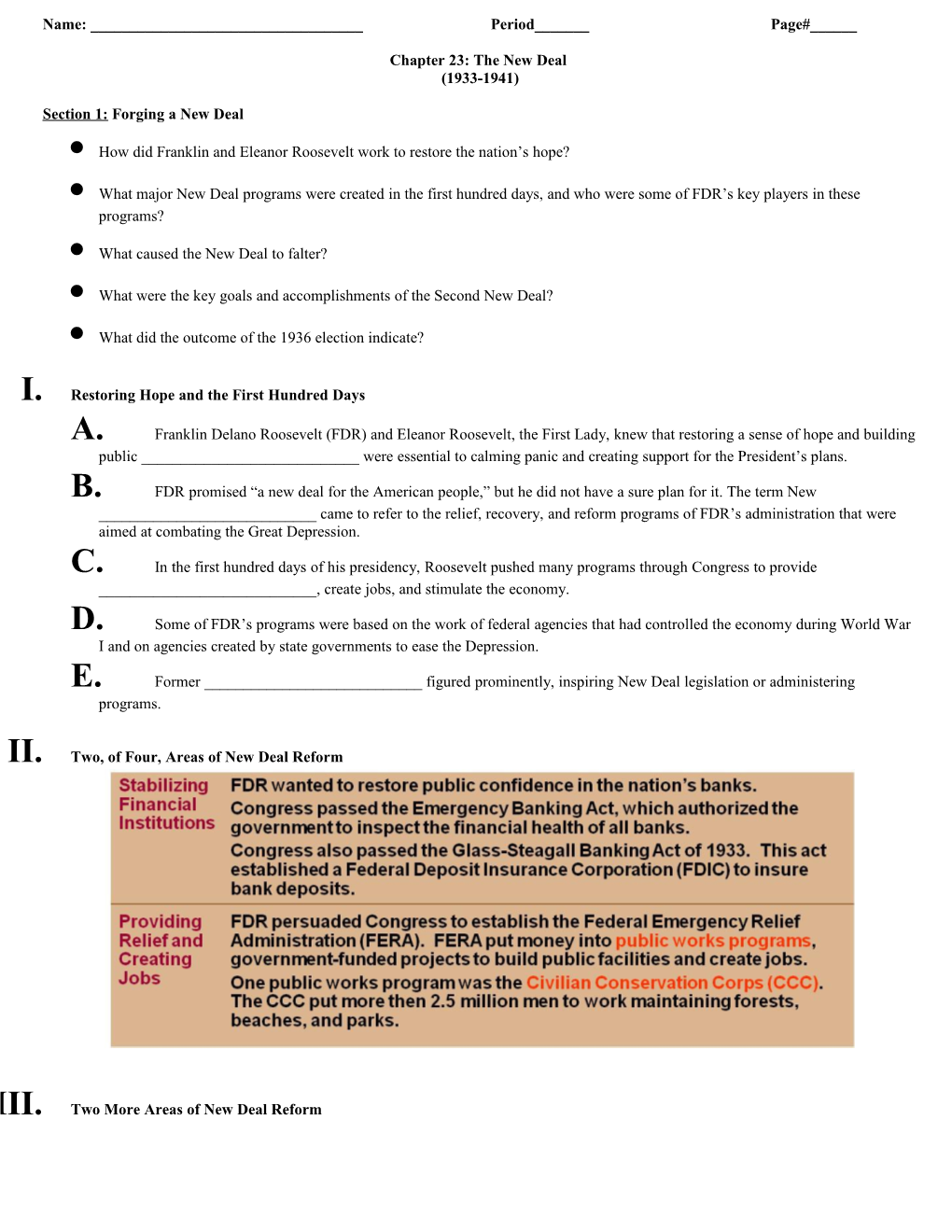 Chapter 23: the New Deal (1933-1941)