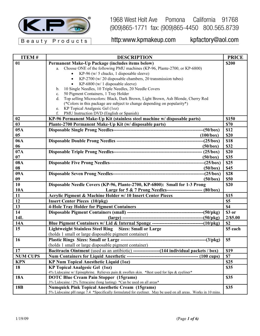 Permanent Make-Up Package (Includes Ítems Below) = $200