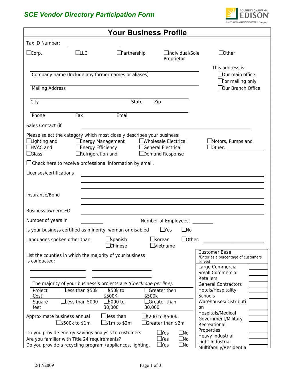 Vendor Participation Agreement