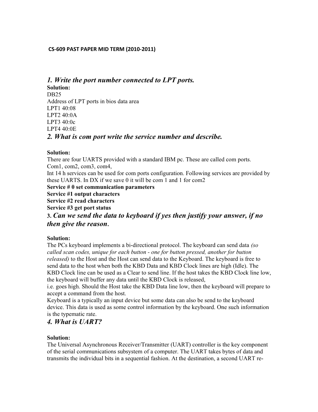 Cs-609 Past Paper Mid Term (2010-2011)