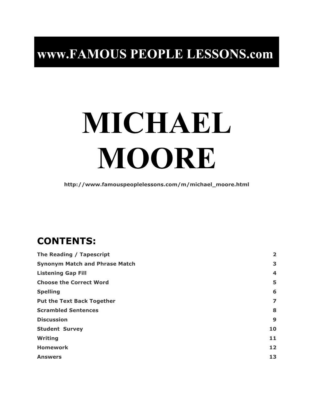 Famous People Lessons - Michael Moore