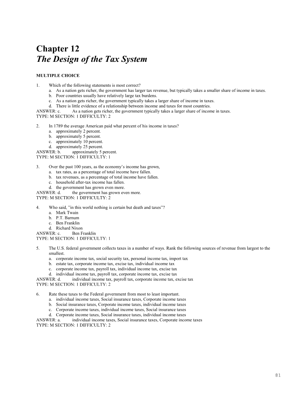 Chapter 12/The Design of the Tax System 1
