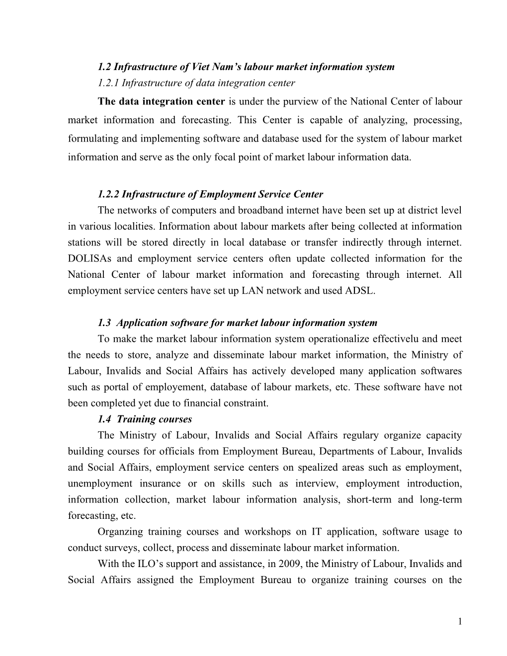 1.2 Infrastructure of Viet Nam S Labour Market Information System