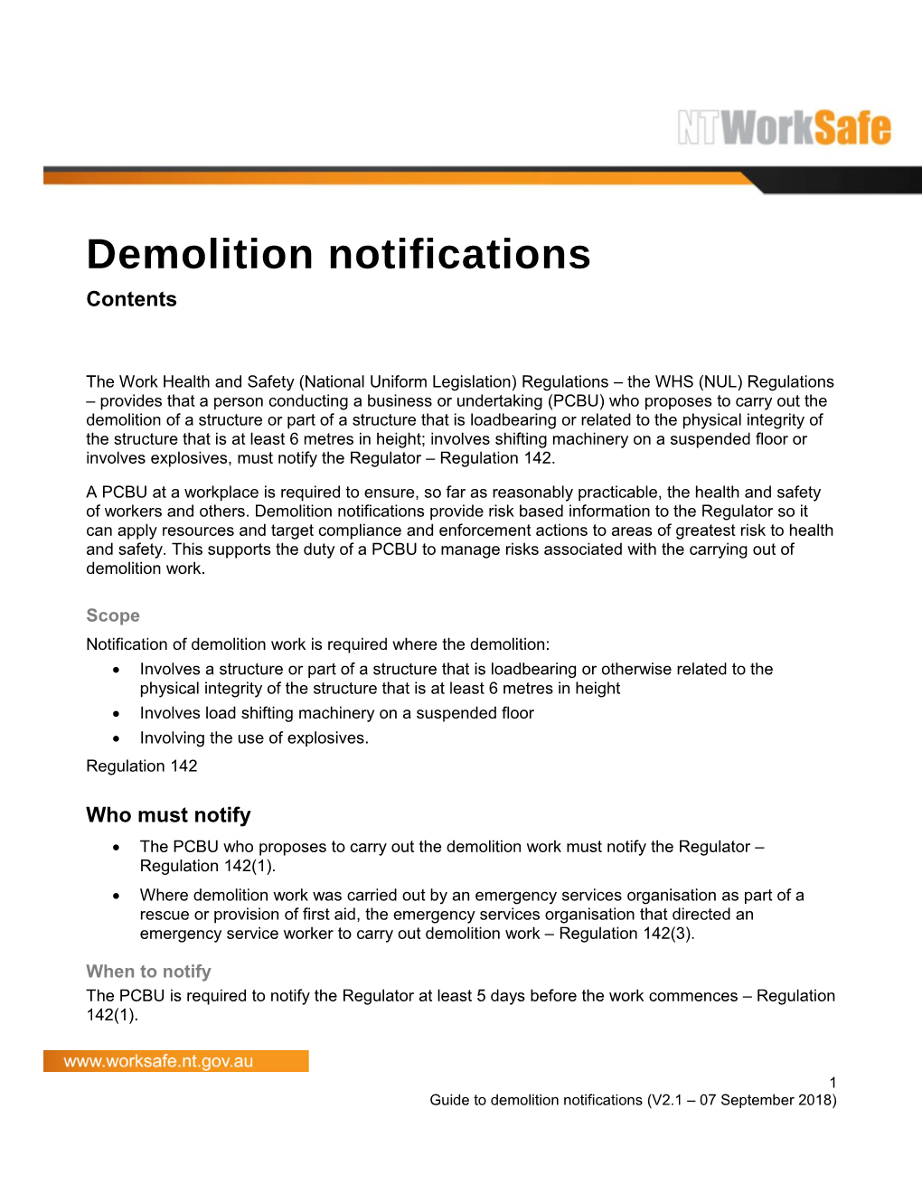 Demolition Notifications