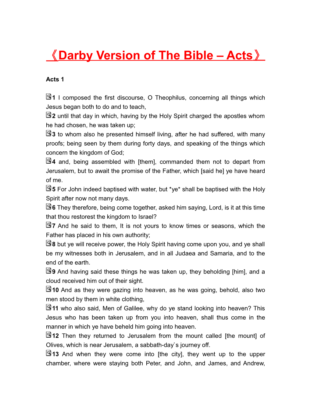 Darby Version of the Bible Acts