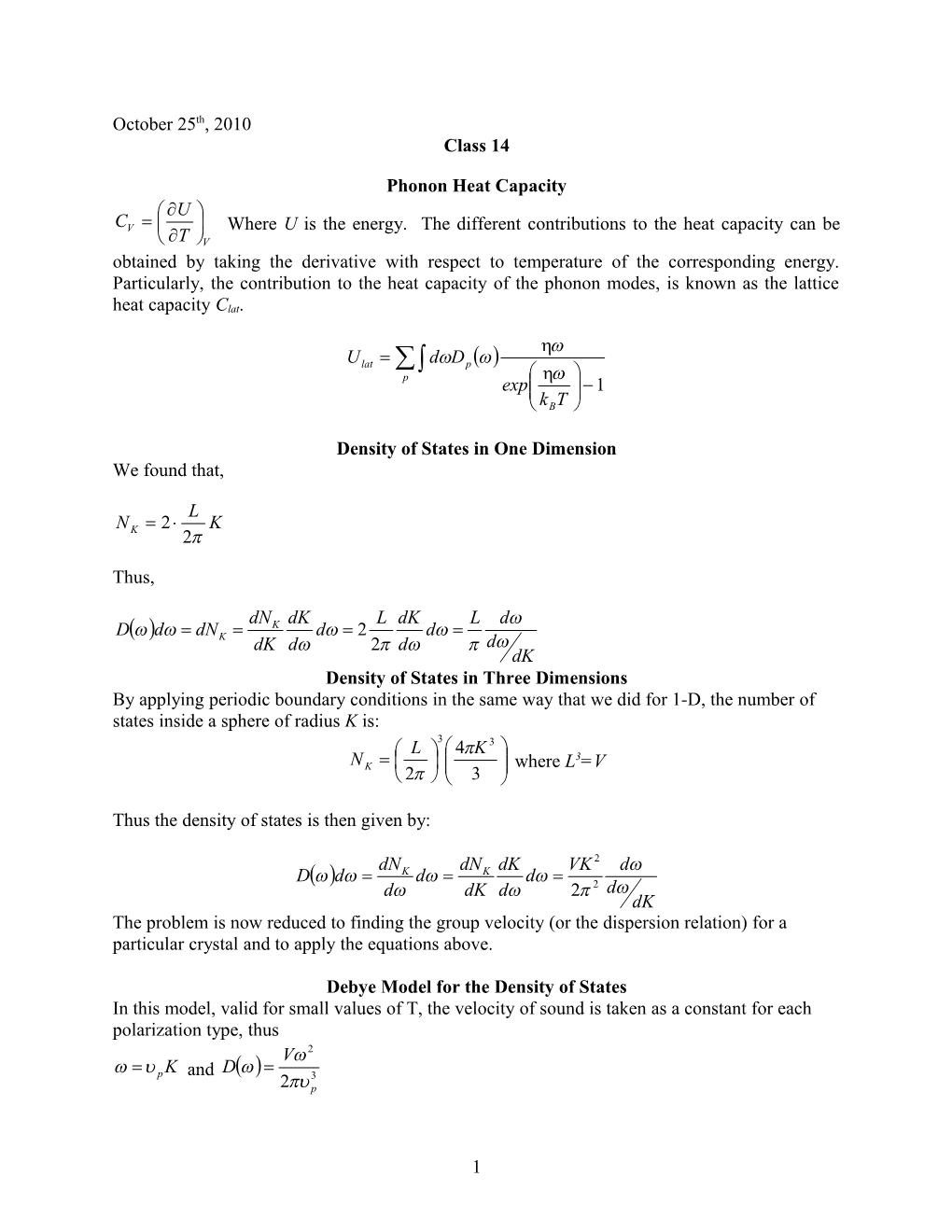 Phonon Heat Capacity