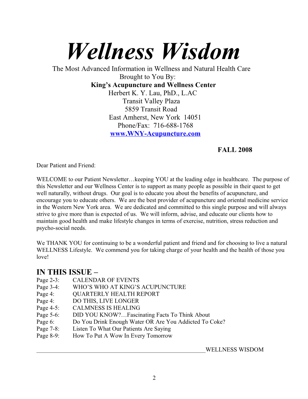 The Most Advanced Information in Wellness and Natural Health Care