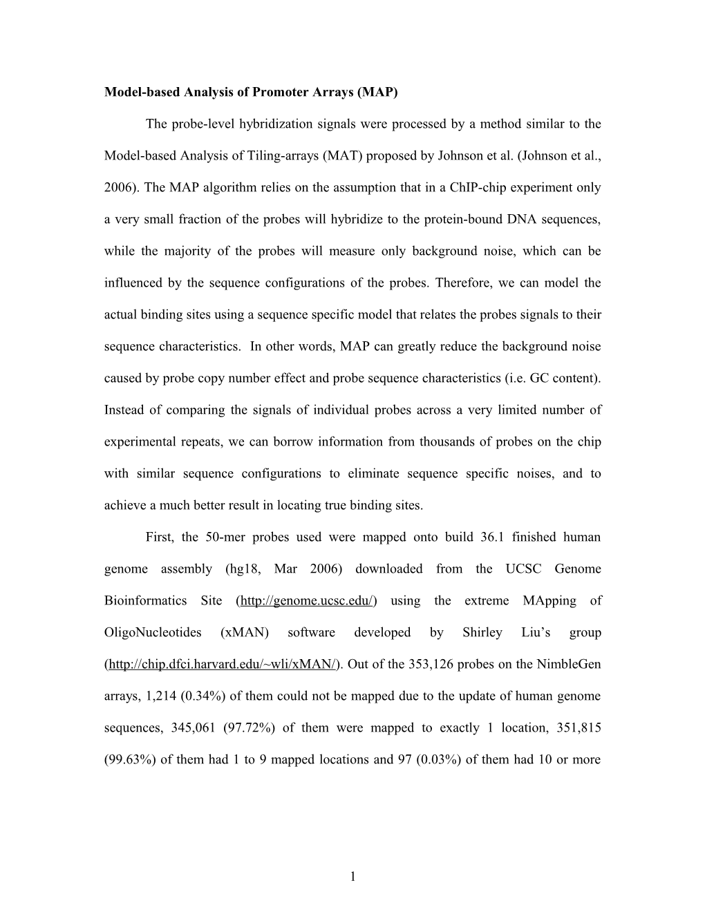 Model-Based Analysis of Promoter Arrays (MAP)