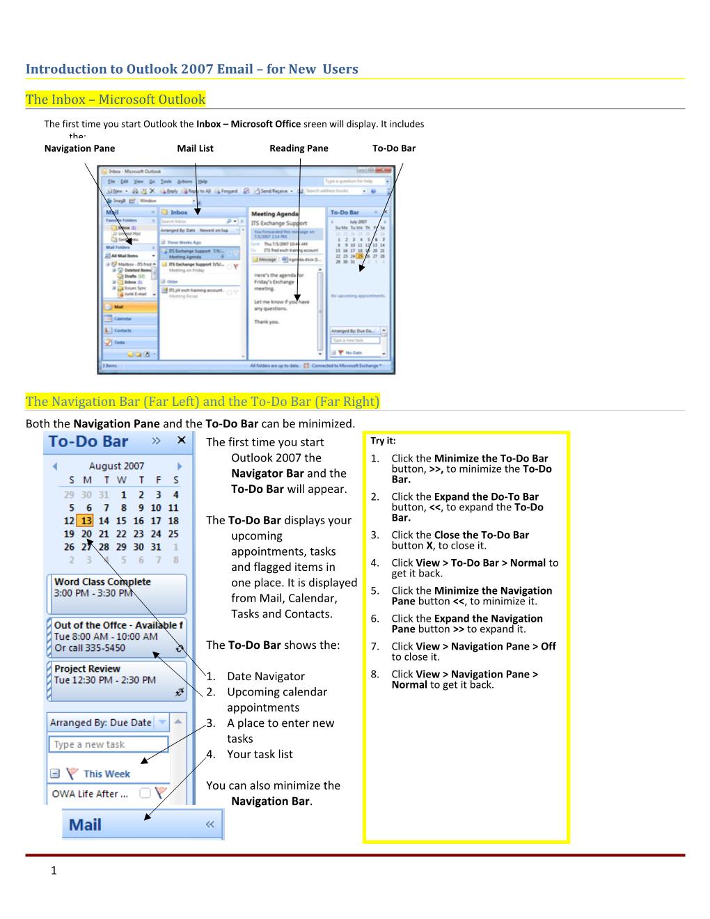 Introduction to Outlook 2007 Email for New Users