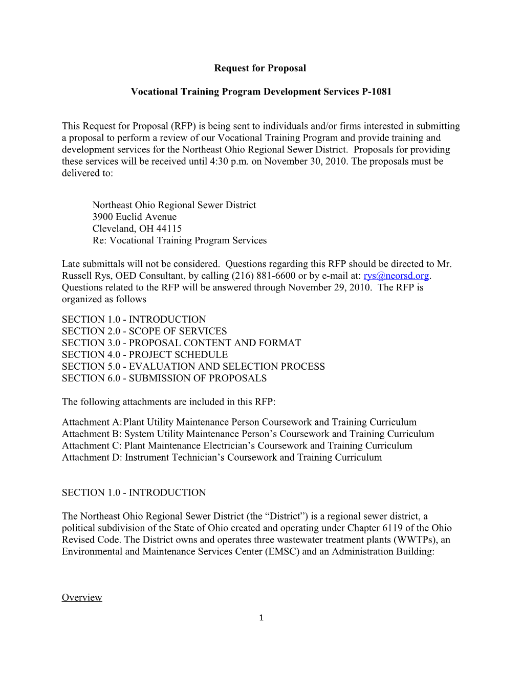 Vocational Training Program Development Services P-1081