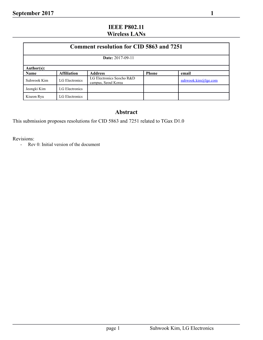 This Submission Proposesresolutions for CID 5863And 7251Related to Tgax D1.0