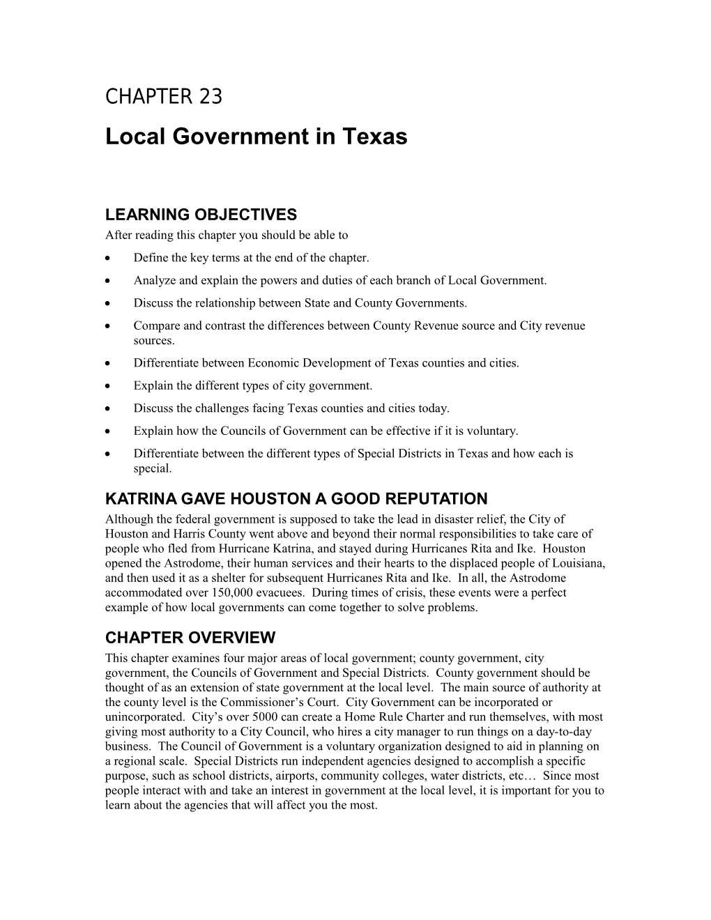 Local Government in Texas