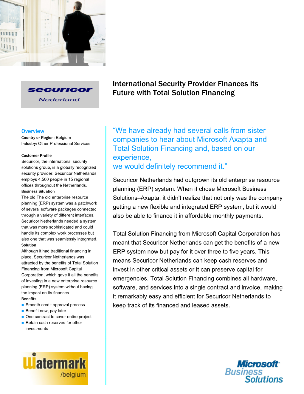 International Security Provider Finances Its Future with Total Solution Financing