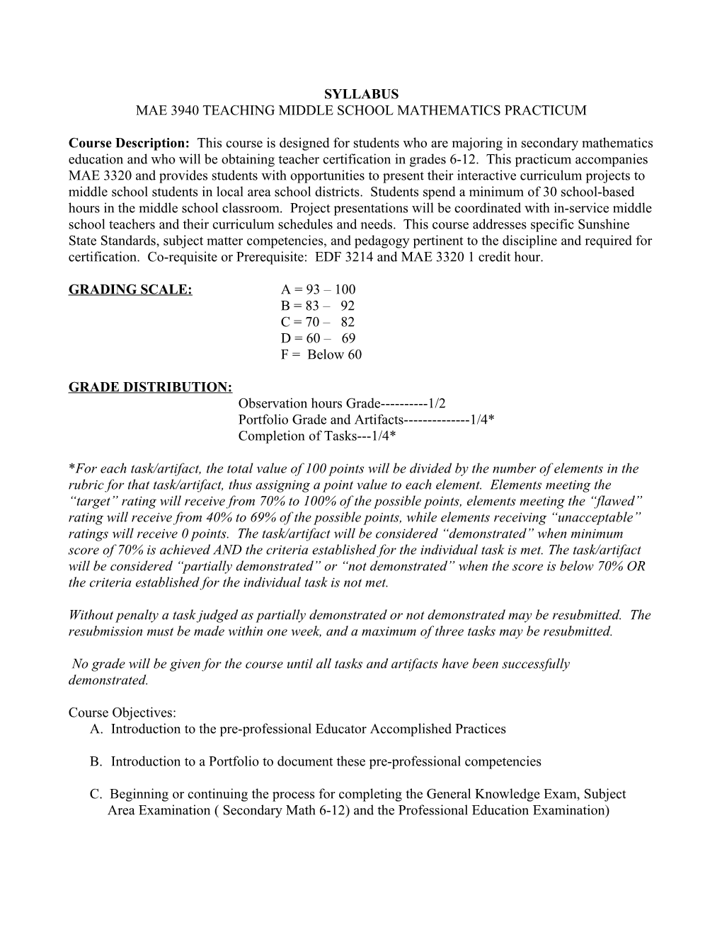 Mae 3940 Teachingmiddle School Mathematics Practicum