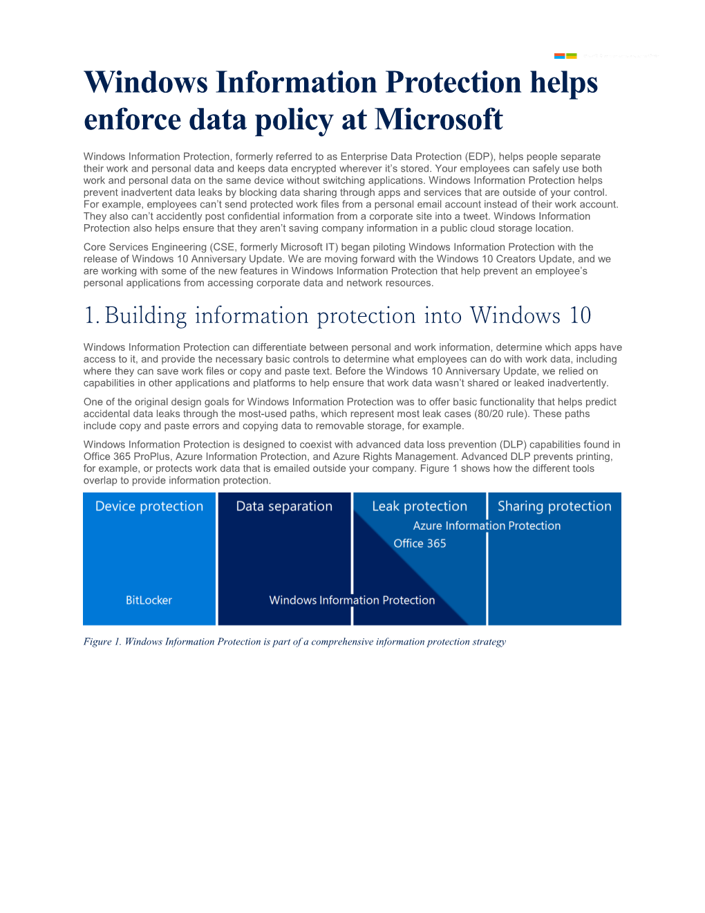 Windows Information Protection Helps Enforce Data Policy at Microsoft