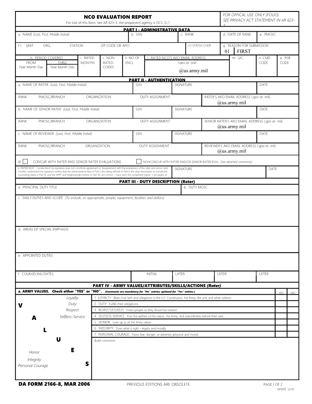 Nco Evaluation Report