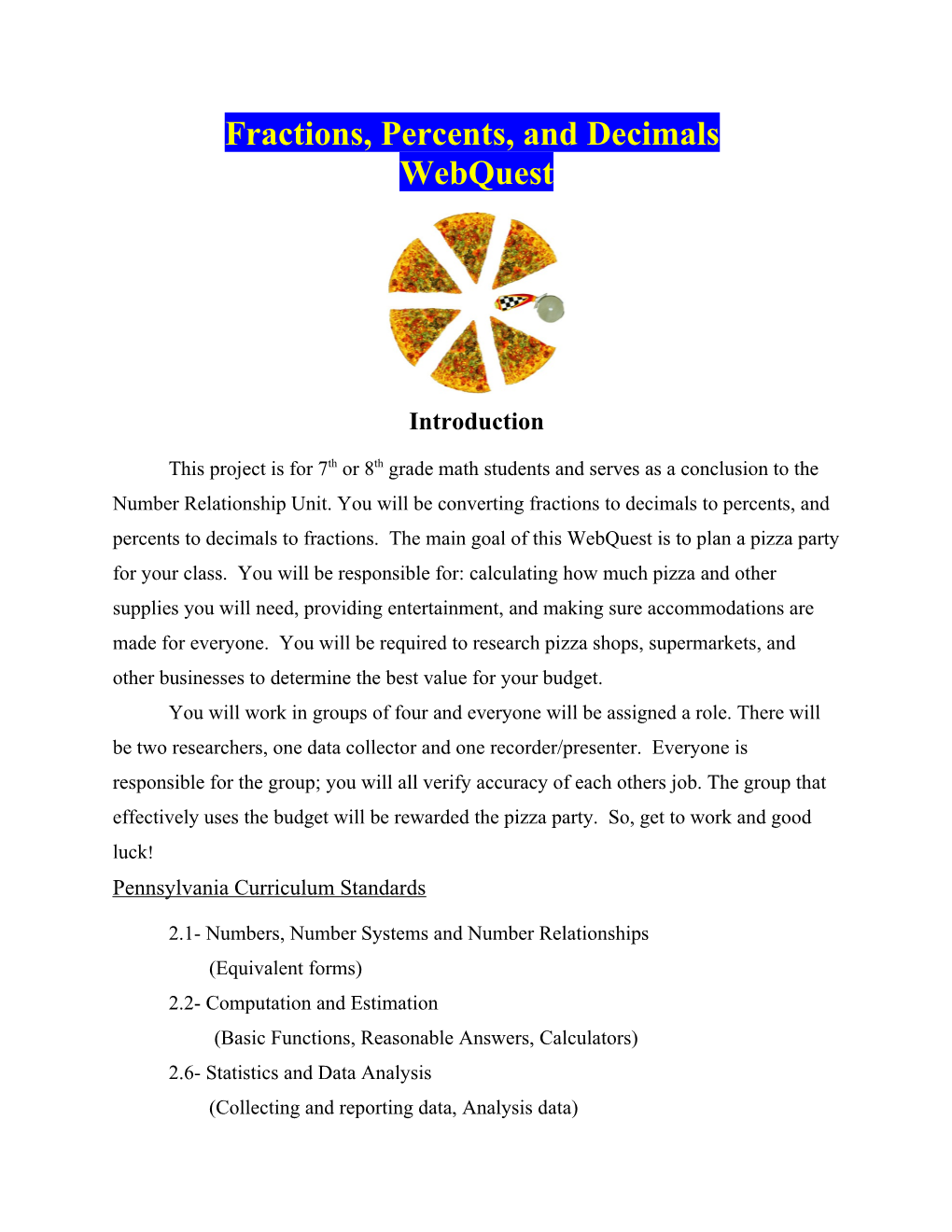 Fractions, Percents, and Decimals