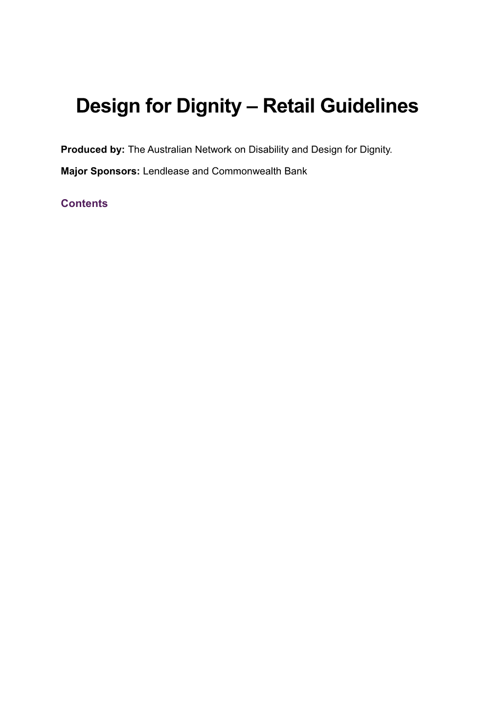 Design for Dignity