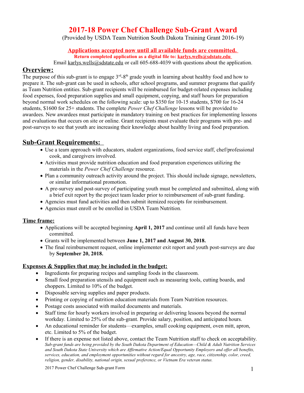 Team Nutrition S Goal and Grant Purpose