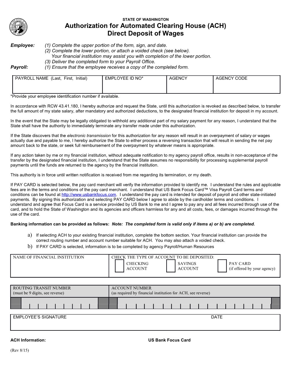 Employee: (1) Complete the Upper Portion of the Form, Sign, and Date