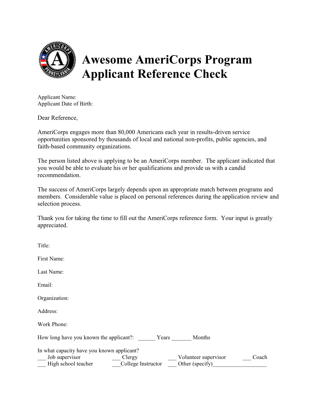 Awesome Americorps Program