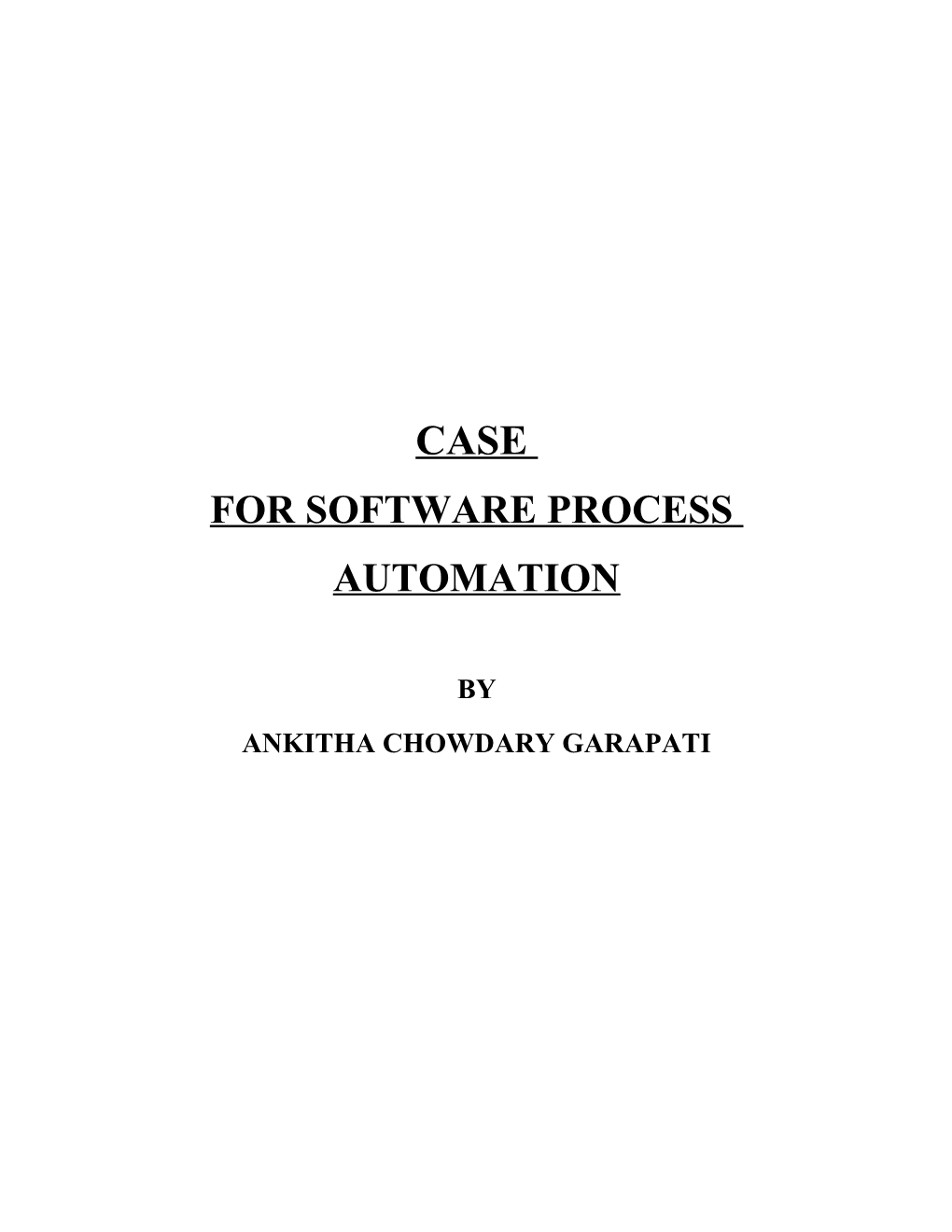 For Software Process