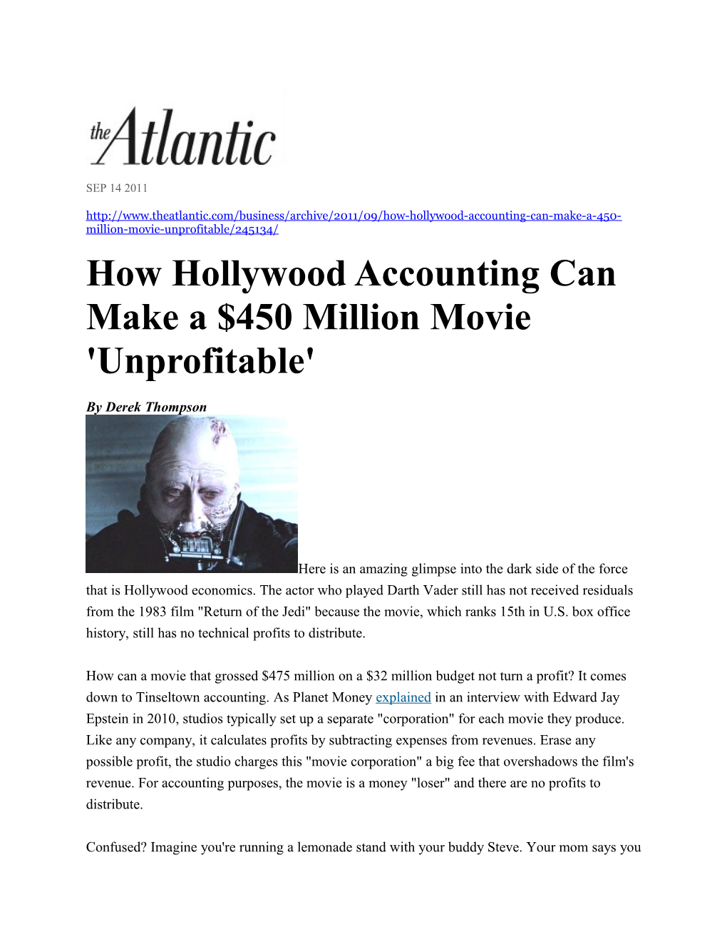 How Hollywood Accounting Can Make a $450 Million Movie 'Unprofitable'