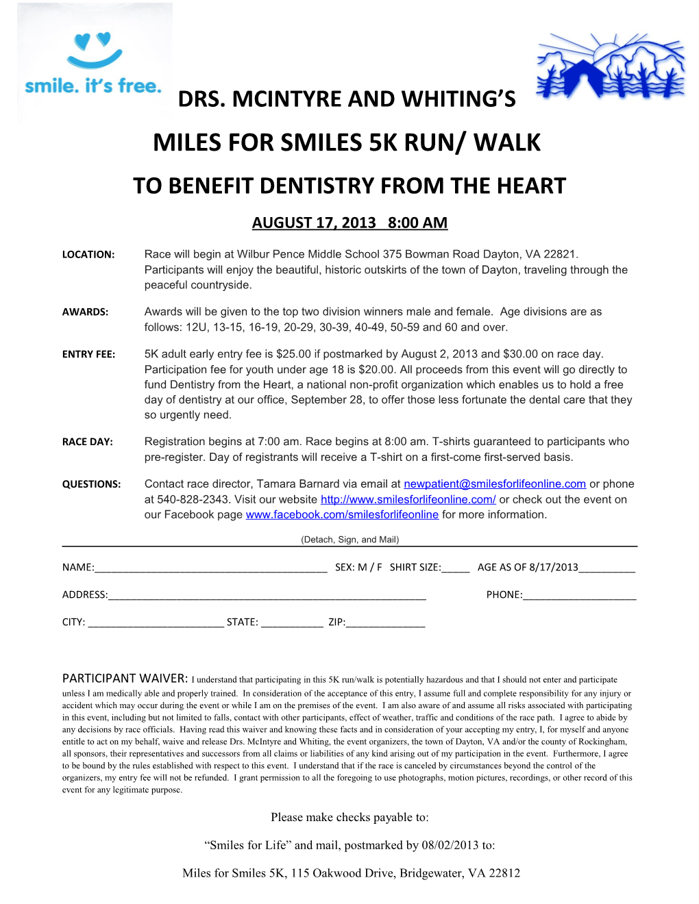 Miles for Smiles 5K Run/ Walk