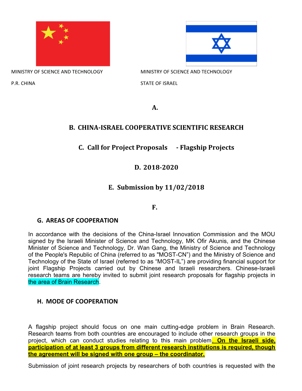 China-Israel Cooperative Scientific Research