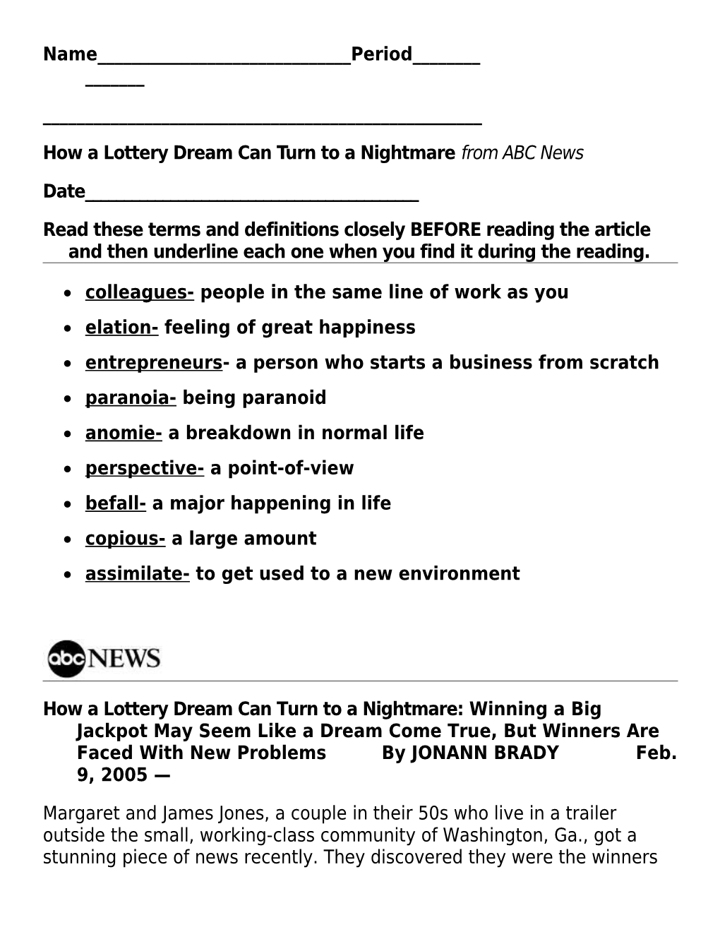 How a Lottery Dream Can Turn to a Nightmarefrom ABC News