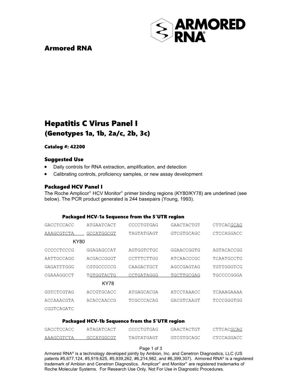 Hepatitis C Virus Panel I