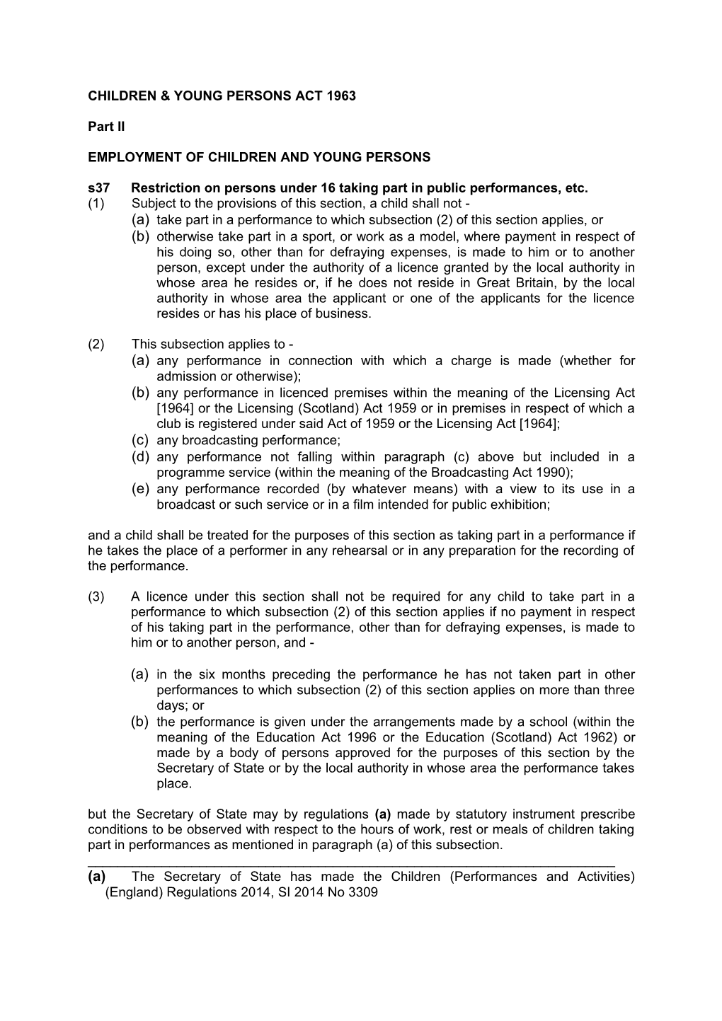 Children & Young Persons Act 1963