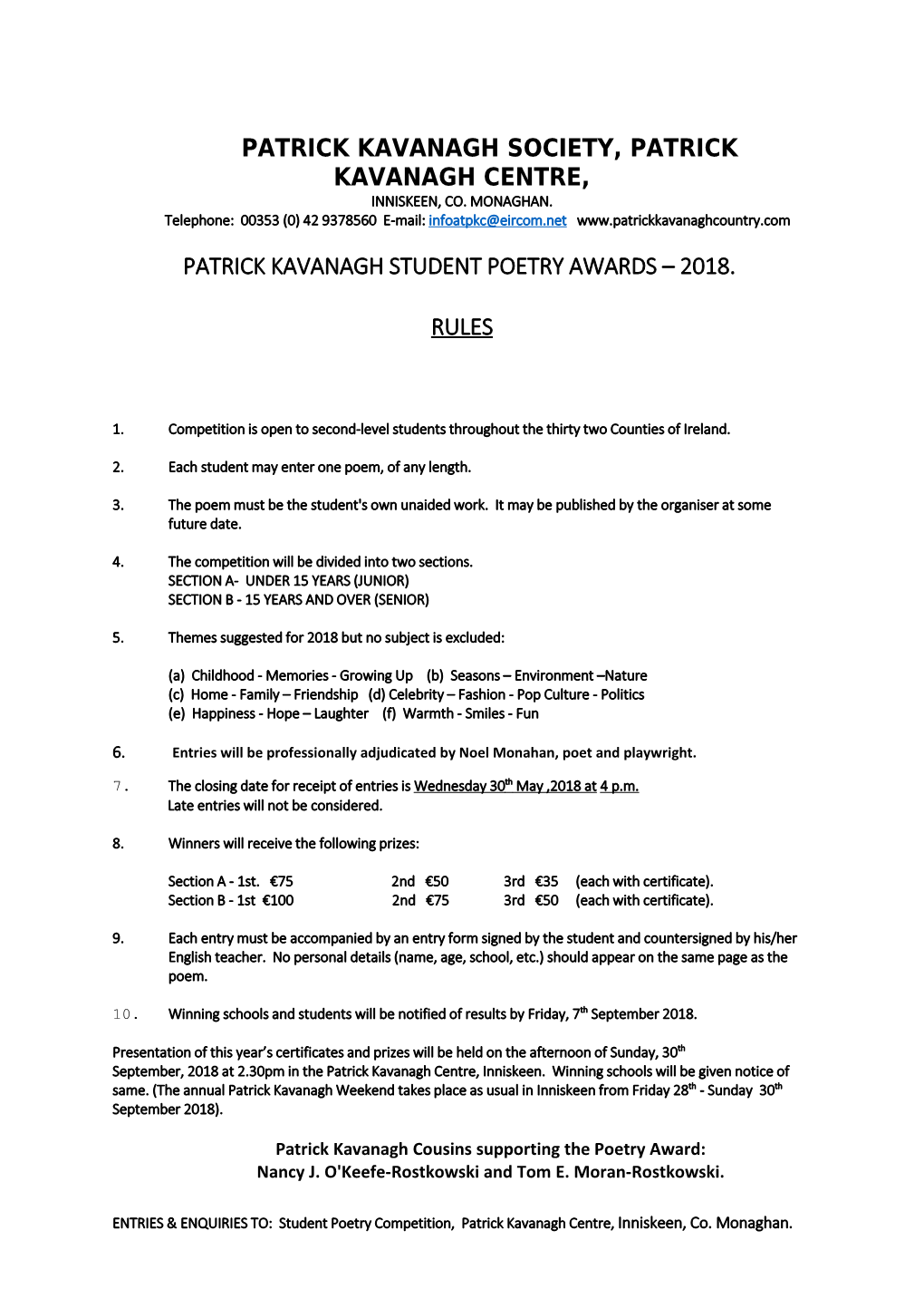 Patrick Kavanagh Society, Patrick Kavanagh Centre