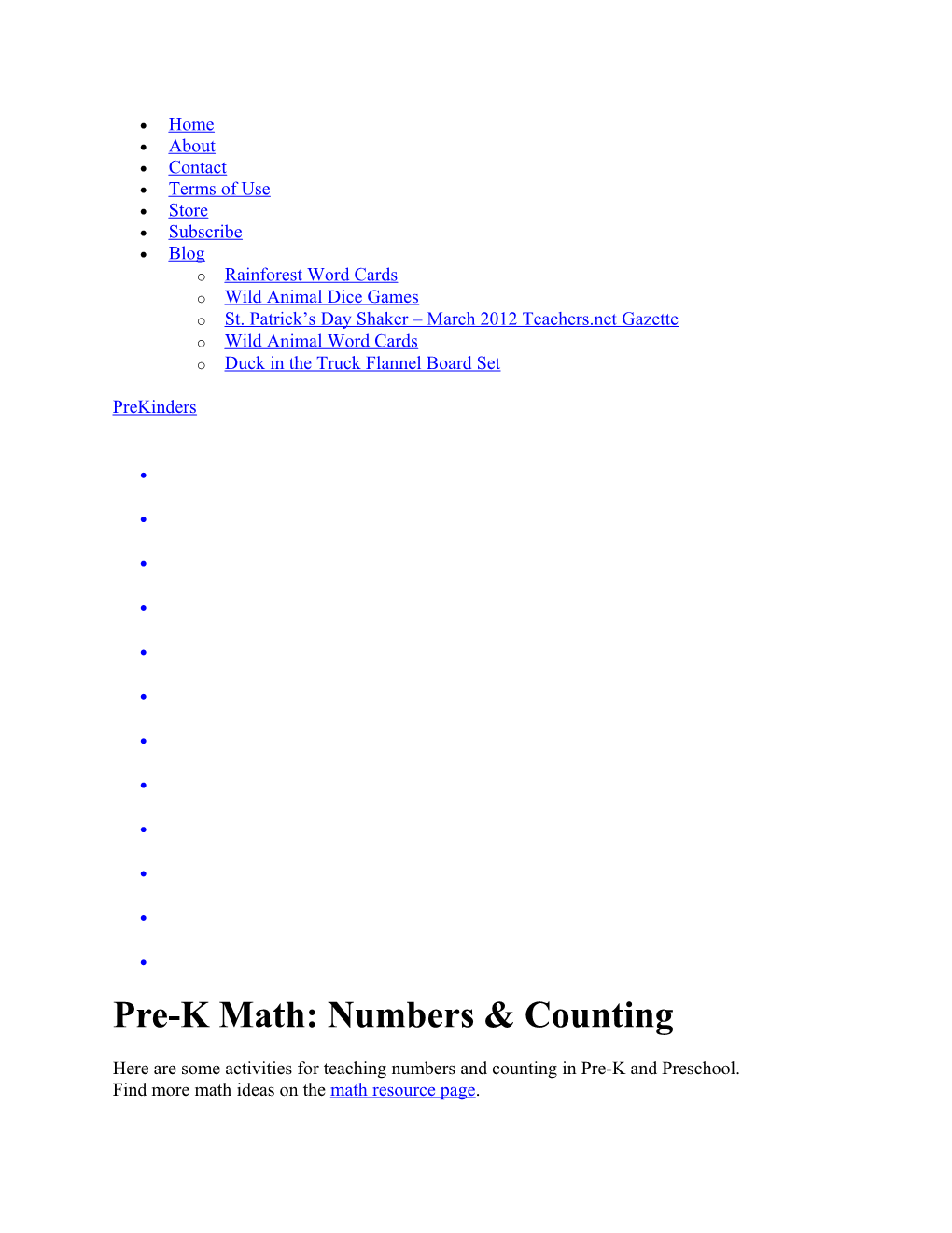 Pre-K Math: Numbers & Counting Prekinders