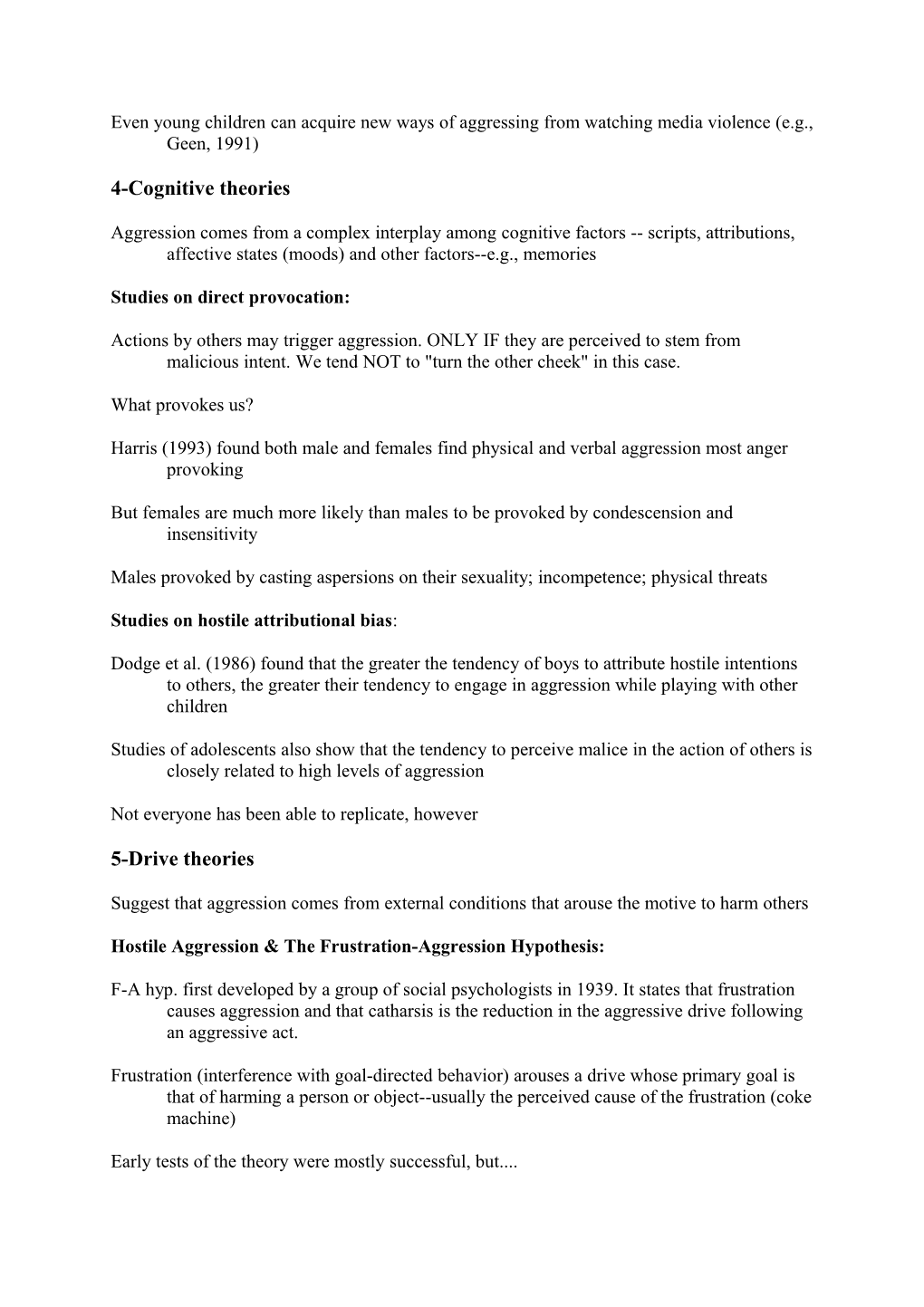 What Is Aggression? (Handout/Exercise)