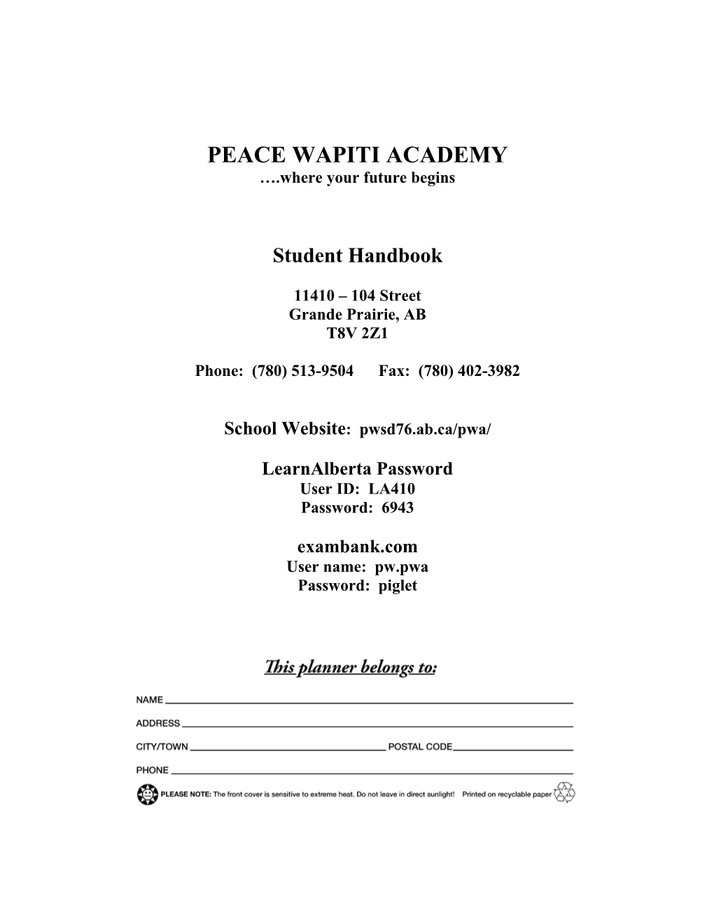 Peace Wapiti Academy