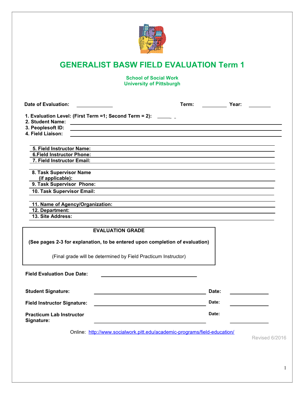 GENERALIST BASW FIELD EVALUATION Term 1